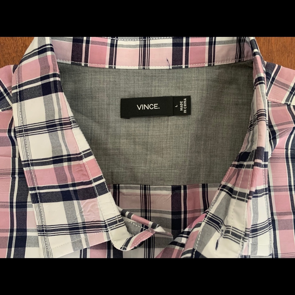 Vince. Plaid Button Down Shirt Lrg